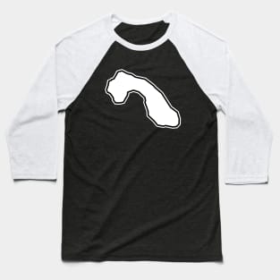 Cormorant Island Silhouette in Vanilla White - Plain and Simple - Cormorant Island Baseball T-Shirt